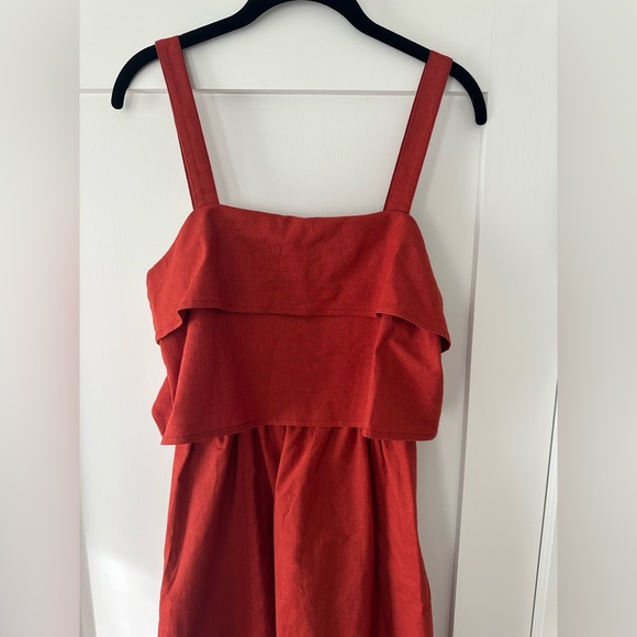 Sezane Isabella red rust terracotta linen dress 38 S/M 2019 - Picture 5 of 16